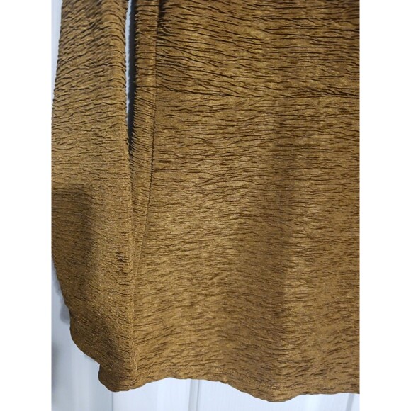 Women's Ann Taylor Factory 3/4 Sleeve Golden Brown Crinkle Top Size M - Picture 4 of 7